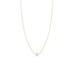 Itty Bitty Diamond Star Necklace in Yellow Gold