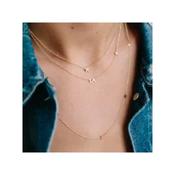 Itty Bitty Diamond Star Necklace in Yellow Gold