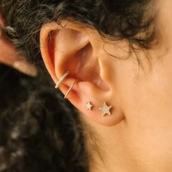 Itty Bitty Diamond Star Stud in Yellow Gold