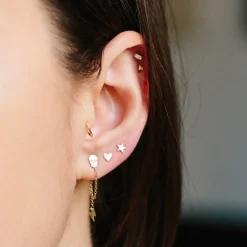 Itty Bitty Heart Stud in Yellow Gold