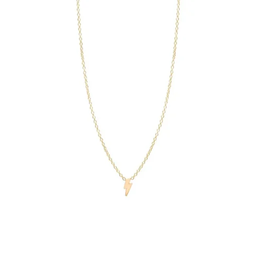 Itty Bitty Lightning Bolt Necklace in Yellow Gold