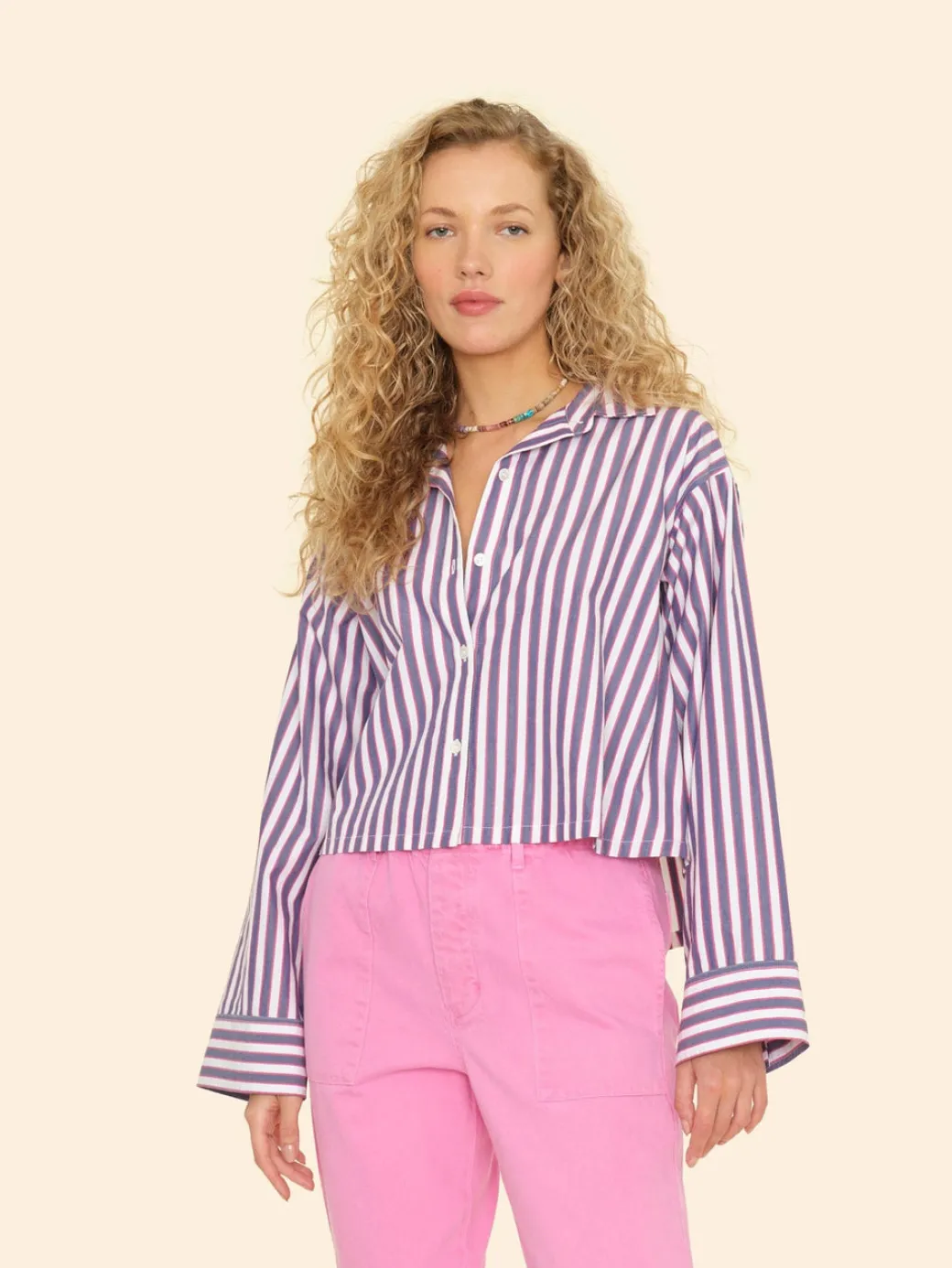 Jessie Shirt in Blue Rose Stripe