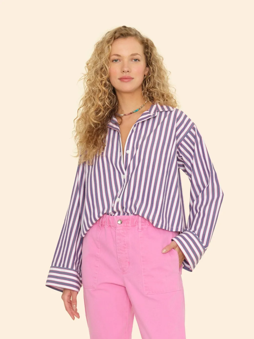 Jessie Shirt in Blue Rose Stripe