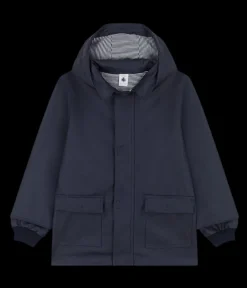 Kids Hooded Rain Jacket in Navy