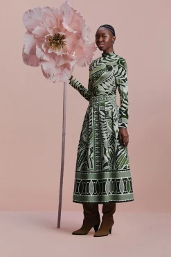 Lace Nature Jersey Blouse in Black and Green