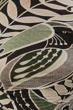 Lace Nature Jersey Blouse in Black and Green