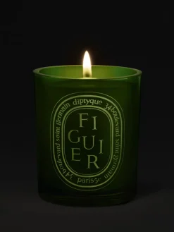 Large Green Scented Candle in Figuier