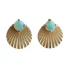 Large Opal Infinite Light Studs in Yellow Gold
