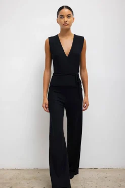 Lauren Sleeveless Wrap Top in Black