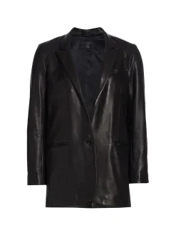 Leather Blazer in Black