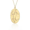Leo Astrology Necklace in Yellow Gold