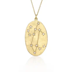 Leo Astrology Necklace in Yellow Gold