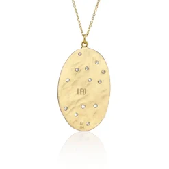 Leo Astrology Necklace in Yellow Gold