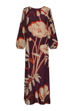 Lisboa Crepe Chine Maxi Dress in Purple