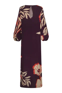 Lisboa Crepe Chine Maxi Dress in Purple