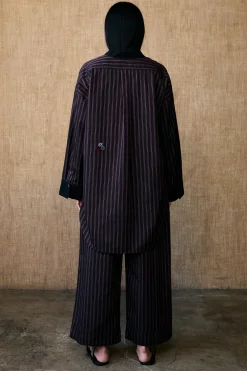 Lita Blouse in Black Stripe