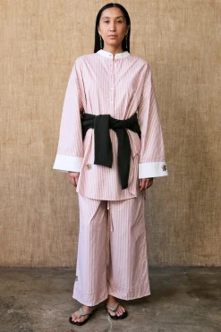 Lita Blouse in Pink Stripe