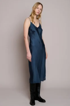Long Bias Slip Dress in Scuba