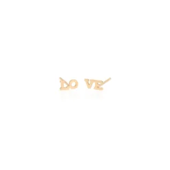 "LO-VE" Studs in Yellow Gold