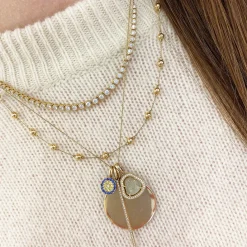 Lulu Jack Graduating Tennis Necklace in Yellow Gold