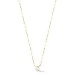 Lulu Jack Single Bezel Diamond Necklace in Yellow Gold