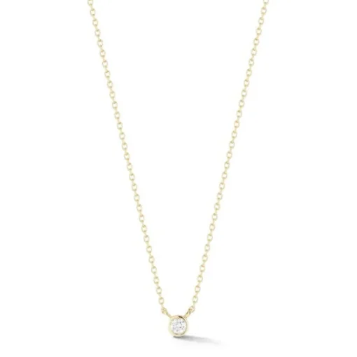 Lulu Jack Single Bezel Diamond Necklace in Yellow Gold