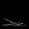 Marie Slingback Flats in Croco Black
