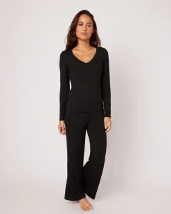 Memphis Longsleeve V-Neck in Black