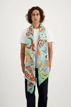 Mermaid Garden Scarf in Turquoise
