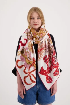 Mermaid Garden Scarf in White