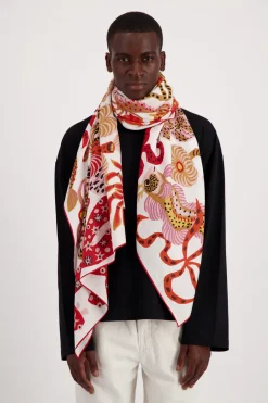 Mermaid Garden Scarf in White