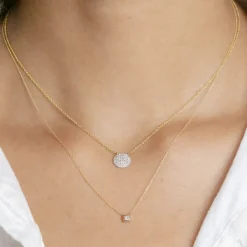 Millie Ryan Single Princess Diamond Necklace in Rose Gold