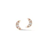 Mini Crescent Moon Studs in Rose Gold