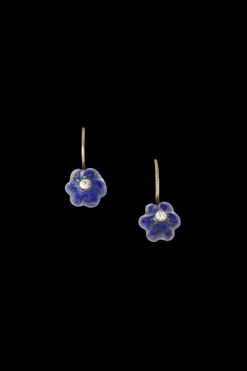 Mini Lapis Pumpkin Earrings with Diamond