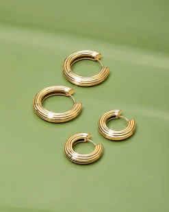 Mini Ridged Amalfi Hinge Hoops