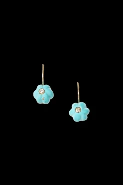 Mini Turquoise Pumpkin Earrings with Diamond