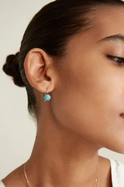 Mini Turquoise Pumpkin Earrings with Diamond