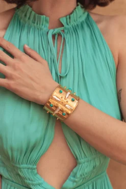 Mojave Cuff in Turquoise and Pearl