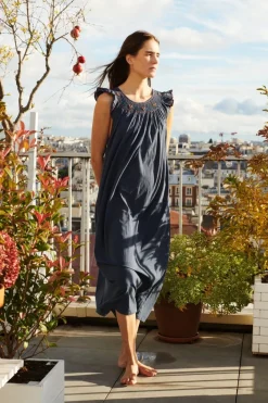 Mona Night Dress in Navy