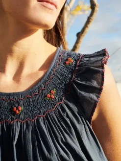 Mona Night Dress in Navy