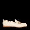 Morgan Boat Shoe in Bone Calf
