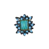 My Bob Tiara Square Brooch in Turquoise