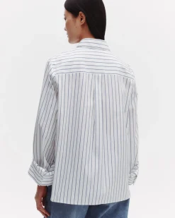 Next Morning Shirt in White and Blue Stripe