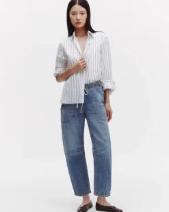 Next Morning Shirt in White and Blue Stripe