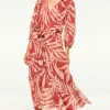 Olivia Dress in Light Palm Frond