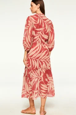 Olivia Dress in Light Palm Frond