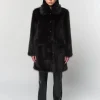 Pamela Mid-Length Coat in Noir