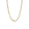 Paperclip Chain Necklace in Yellow Gold