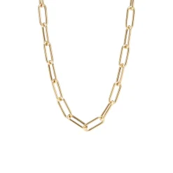 Paperclip Chain Necklace in Yellow Gold