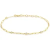 Paperclip Graduating Diamond Bracelet in Yellow Gold
